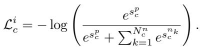 Equation for contrastive loss calculation.