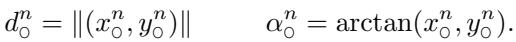 Equation for polar coordinates.