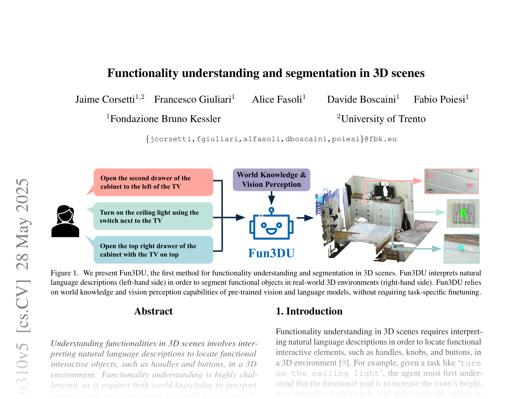 [Functionality understanding and segmentation in 3D scenes 🔗](https://arxiv.org/abs/2411.16310)
