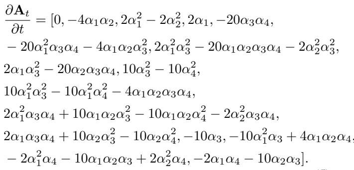 Derivative of the system vector At with respect to time.