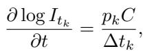Relationship between the differential log intensity and the event parameters.