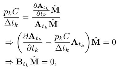 Derivation of the linear system B * M = 0.
