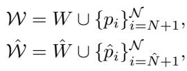Equation showing how word sets are padded to equal lengths.