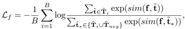 Equation for fine-grained frame-AD matching loss.