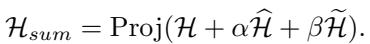 Equation for final feature projection.