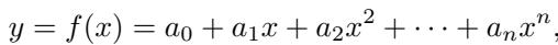 Equation 6: Polynomial fitting function.