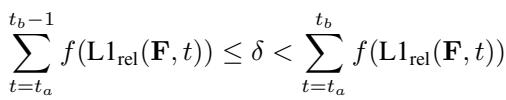 Equation 7: The TeaCache indicator inequality.