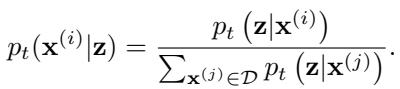 Equation 9: The posterior probability weight.