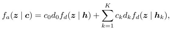 Equation for the active shape decoder as a linear combination of basis shapes.