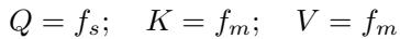 Equation for Q, K, V assignment