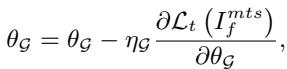 Equation for the outer update of the loss generation module.