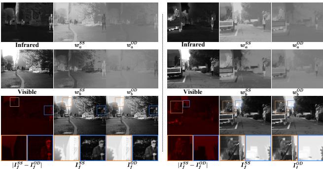 Visualization of learnable loss weights for Segmentation vs Object Detection.
