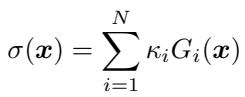 Density definition as a sum of Gaussians.