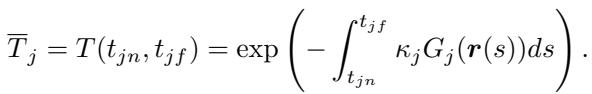 Transmittance across a single Gaussian.