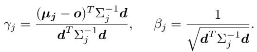 Parameters for the 1D Gaussian.