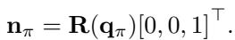 Equation for deriving the normal vector.