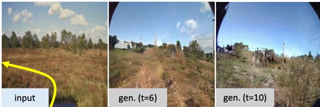 Figure 10. A failure case known as mode collapse. In unknown environments, the model may eventually lose track of the specific scene context.