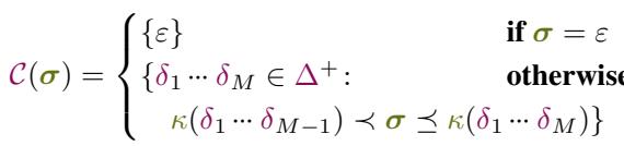 Mathematical definition of the Covering set.