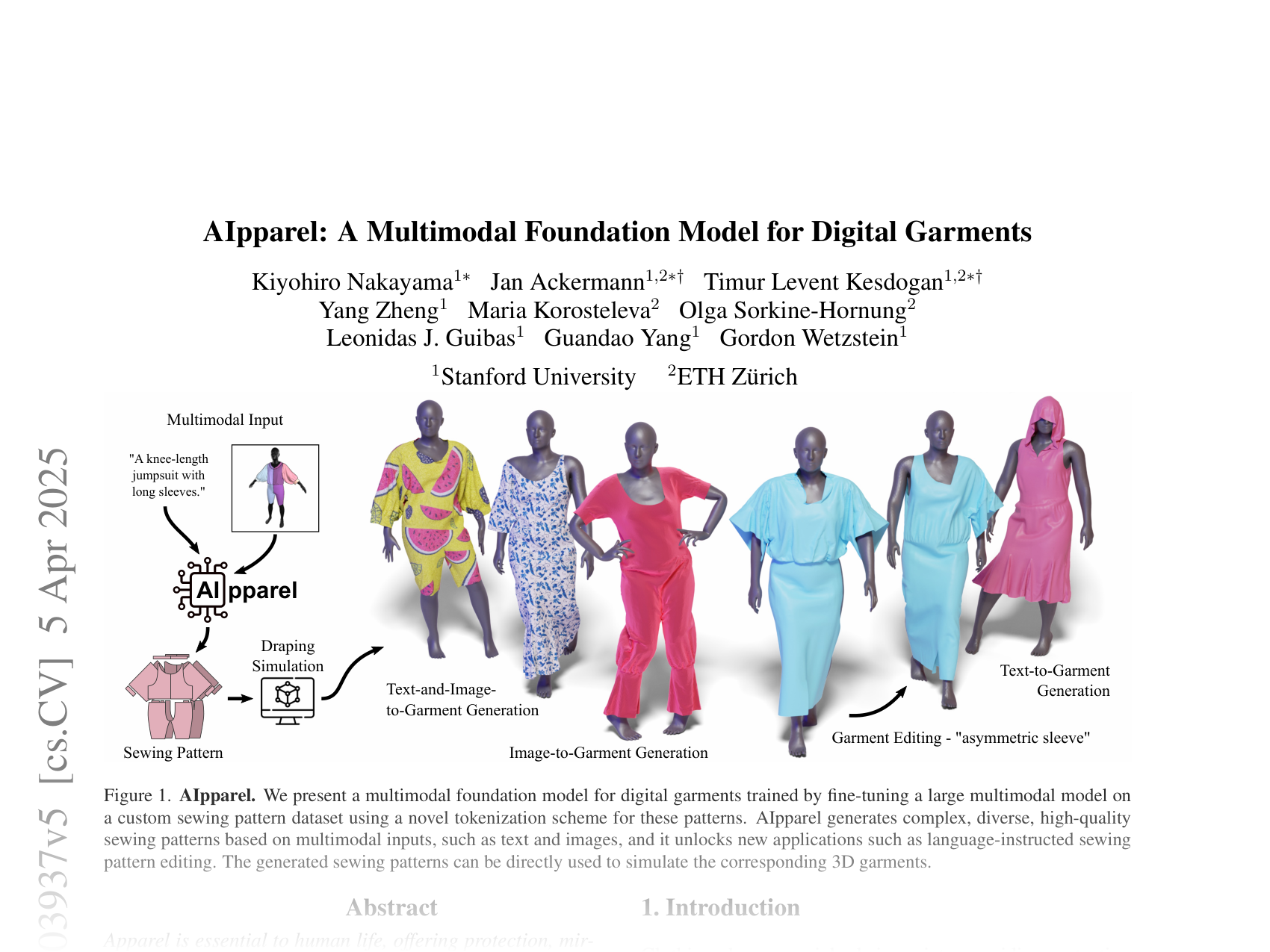 [AIpparel: A Multimodal Foundation Model for Digital Garments 🔗](https://arxiv.org/abs/2412.03937)