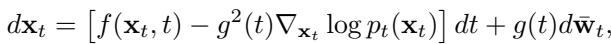 Stochastic Differential Equation for reverse diffusion.