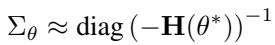 Equation approximating uncertainty via the Hessian diagonal.