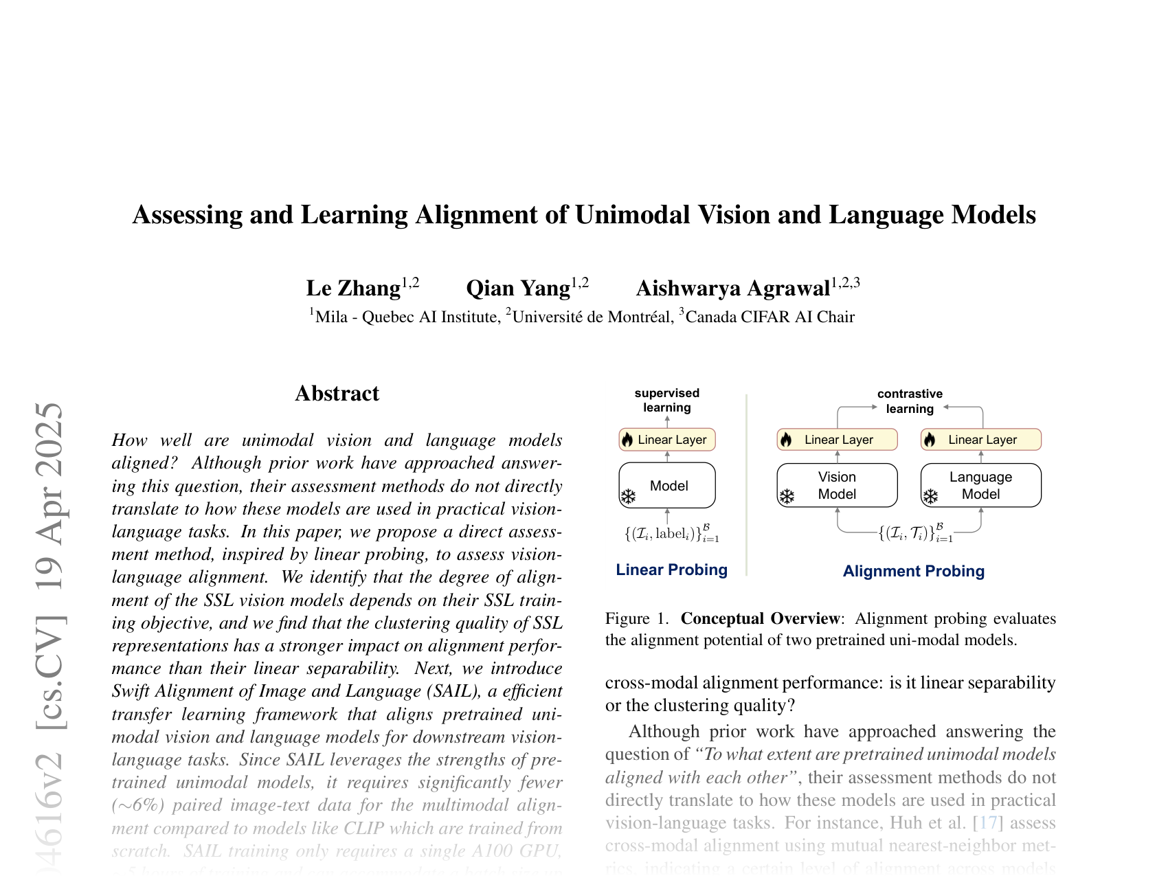 [Assessing and Learning Alignment of Unimodal Vision and Language Models 🔗](https://arxiv.org/abs/2412.04616)