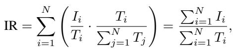 Equation for the Inlier Ratio (IR), calculated based on the number of RANSAC inliers versus total registered images.