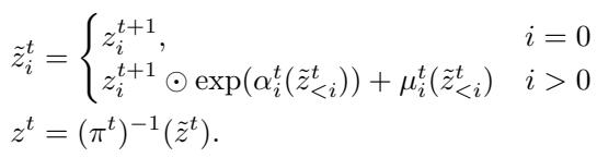 Equation 4: The inverse transformation equations used for generation.