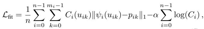 Weighted fitting loss equation.
