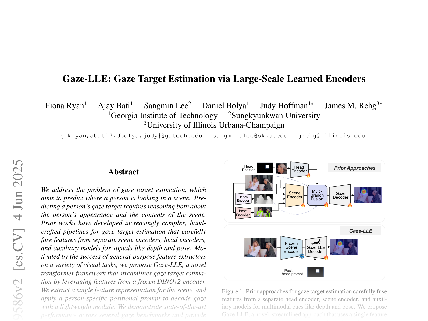 [Gaze-LLE: Gaze Target Estimation via Large-Scale Learned Encoders 🔗](https://arxiv.org/abs/2412.09586)