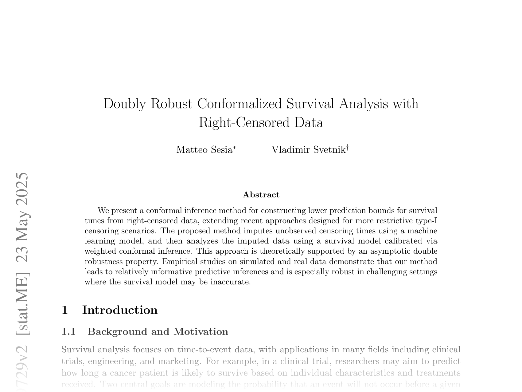 [Doubly Robust Conformalized Survival Analysis with Right-Censored Data 🔗](https://arxiv.org/abs/2412.09729)