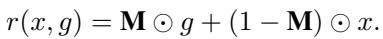 Equation showing mask-based trigger injection.