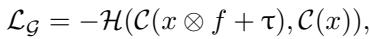 Loss function for the generator guided by the classifier.