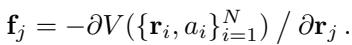 Equation 2: Definition of force as the derivative of potential energy.