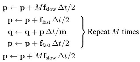 Equation 12: The Multiple Time Stepping (MTS) algorithm.