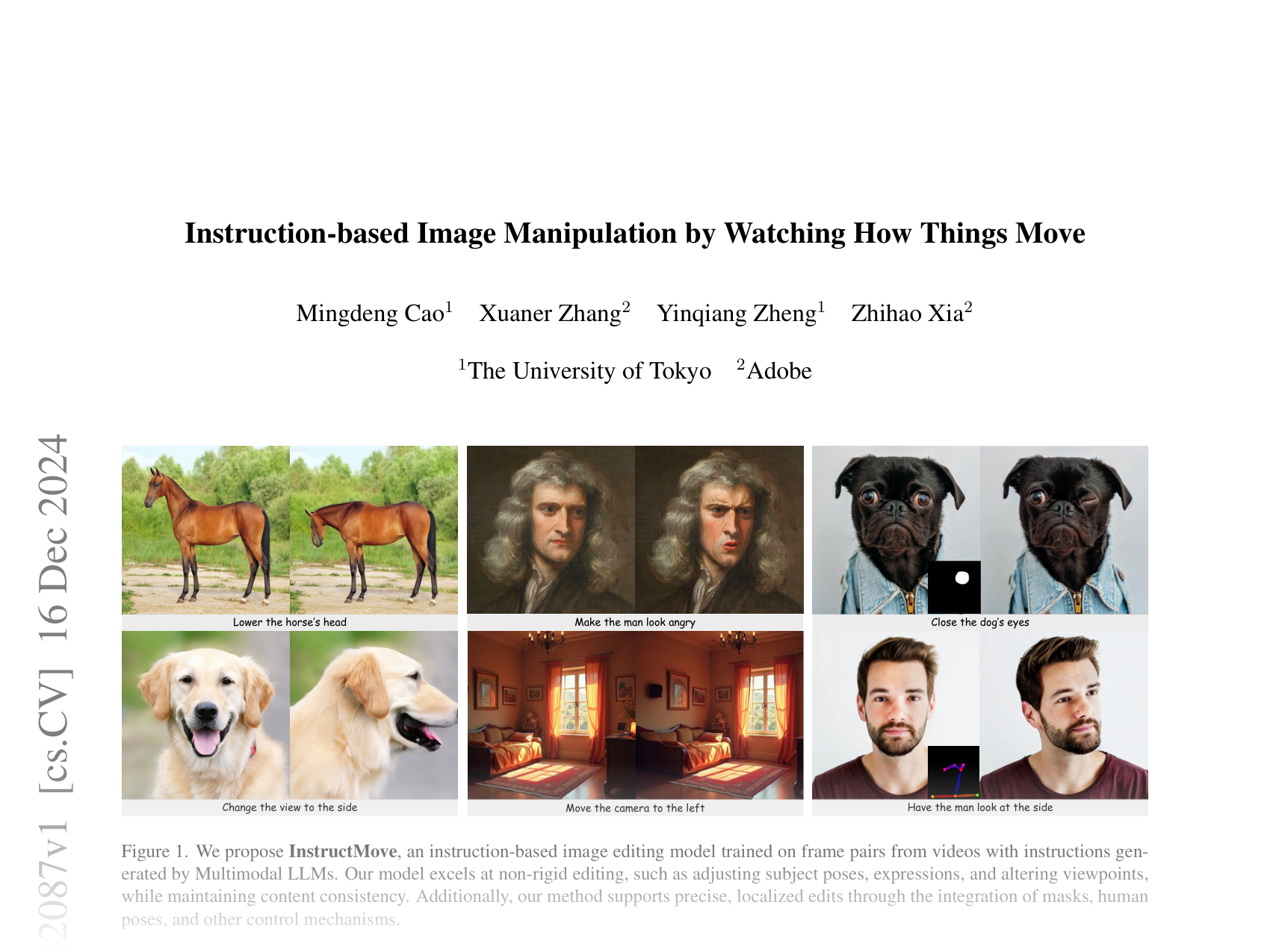 [Instruction-based Image Manipulation by Watching How Things Move 🔗](https://arxiv.org/abs/2412.12087)