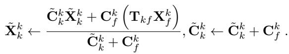 Equation for weighted average pointmap fusion.
