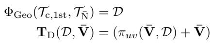 Equation 5 and 6 showing GeoNet formulation.
