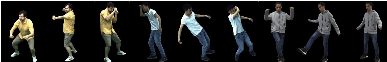 Figure 4. Qualitative Results. Note that DUT faithfully captures cloth wrinkles, body details on hands and faces.