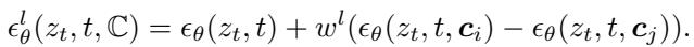 Equation 10: The formula for concept negation in the latent-aware model.