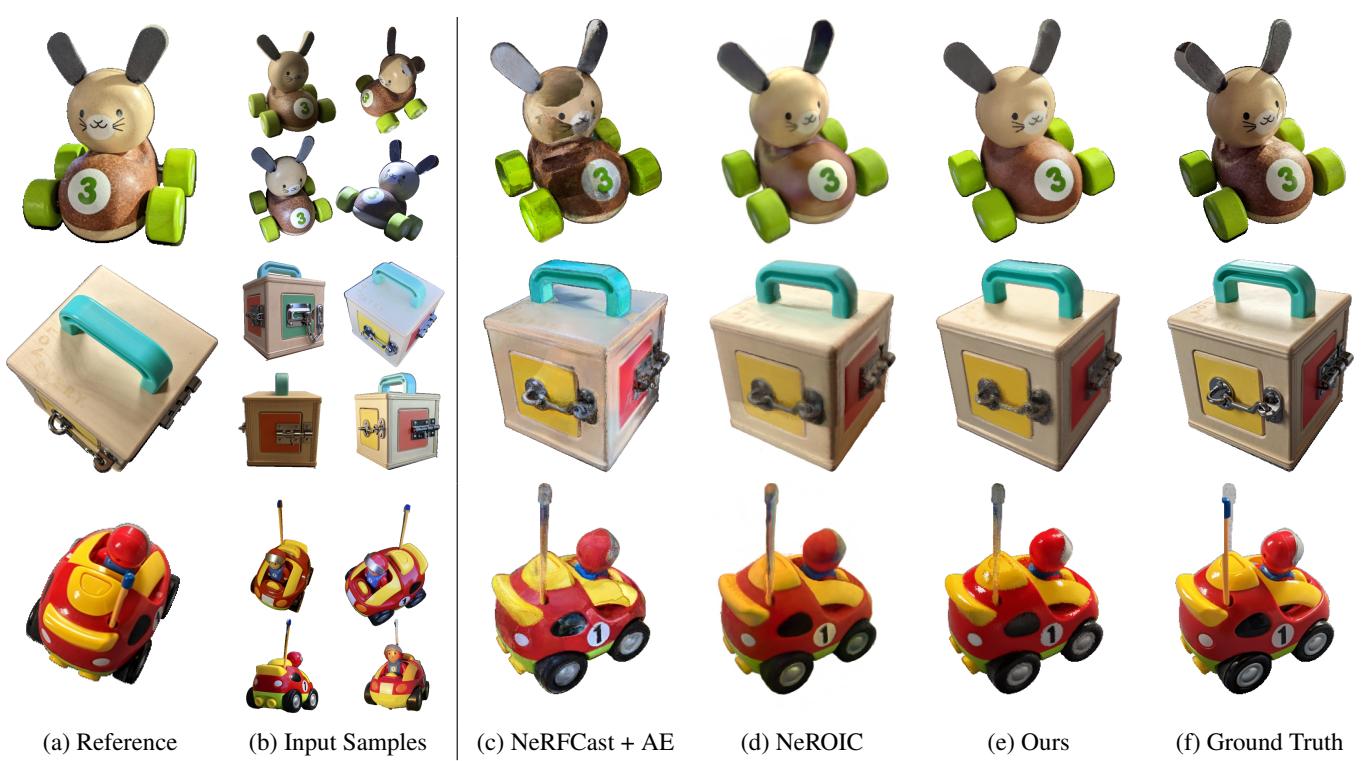 Comparison on real world photos showing shadow and reflection preservation.