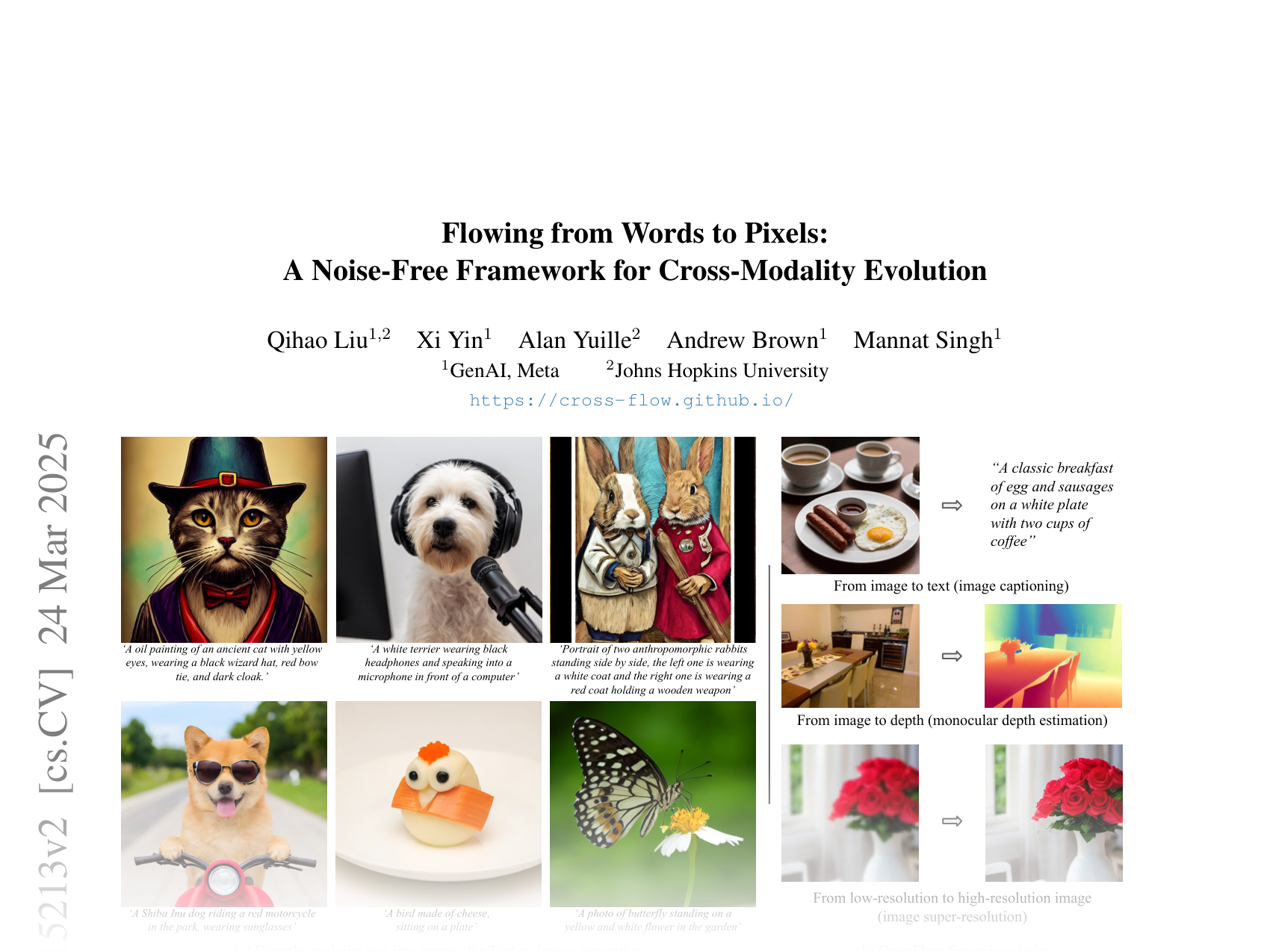 [Flowing from Words to Pixels: A Noise-Free Framework for Cross-Modality Evolution 🔗](https://arxiv.org/abs/2412.15213)