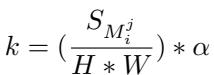 Equation for calculating k based on area
