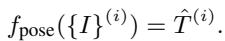 Equation defining the pose estimator function f_pose.