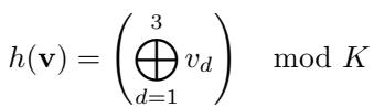 Equation for XOR-mod hash function