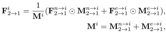 Equation for combining warped features from Yin and Yang grids.