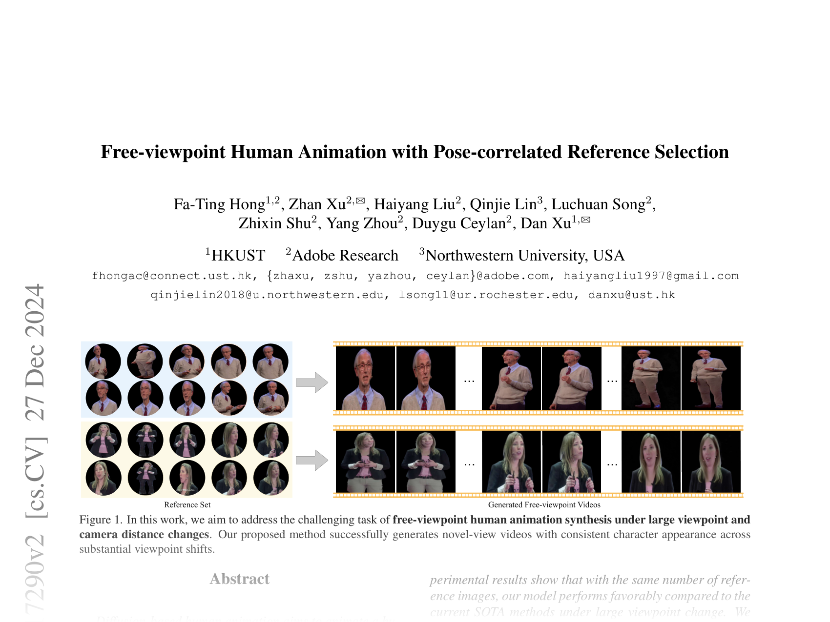 [Free-viewpoint Human Animation with Pose-correlated Reference Selection 🔗](https://arxiv.org/abs/2412.17290)