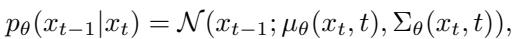 The standard learnable transition kernel in the reverse diffusion process.