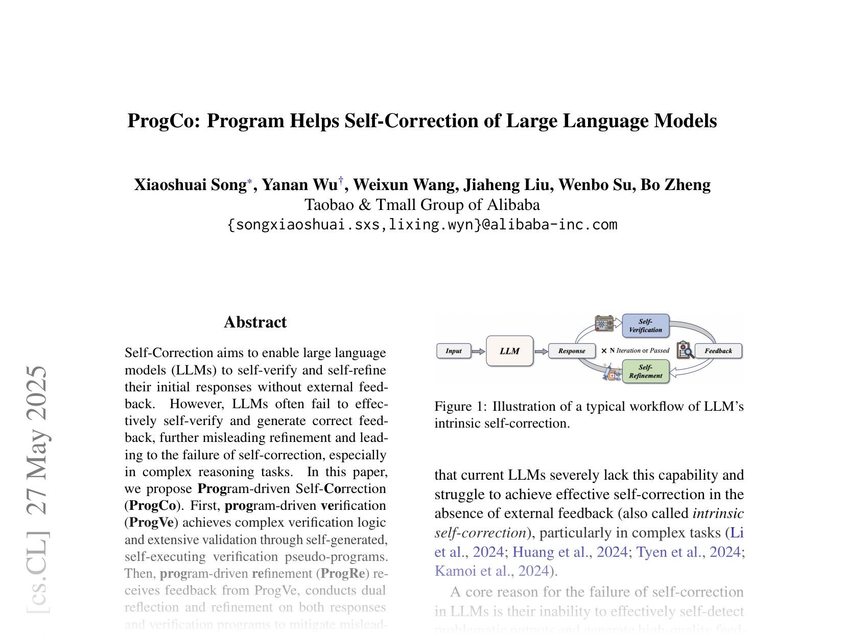 [ProgCo: Program Helps Self-Correction of Large Language Models 🔗](https://arxiv.org/abs/2501.01264)