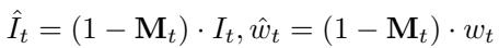 Equation 2. Masking operation to remove hand regions from the SLAM input.